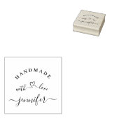 Handgemaakt met Love Chic Modern Script Rubber Sta Rubberstempel (Gestempeld)