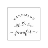 Handgemaakt met Love Chic Modern Script Rubber Sta Rubberstempel (Afrduk)