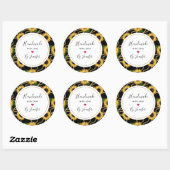 Handgemaakt met Love Classy Yellow Zonnebloemen Ronde Sticker (Vel)