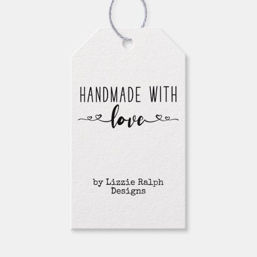 Handgemaakt met Love Country Kraft Custom Cadeaulabel (Voorkant)