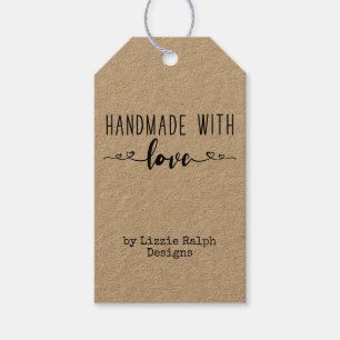 Handgemaakt met Love Country Kraft Custom Cadeaulabel