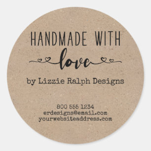 Handgemaakt met Love Country Kraft Look Labels
