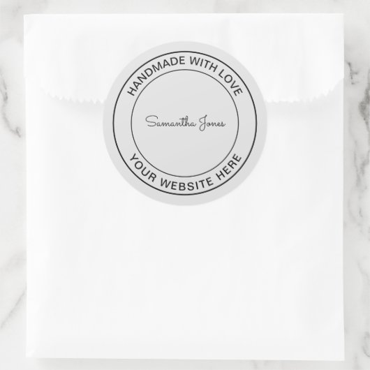 Handgemaakt met Love Craft DIY Cool Hipster Busine Ronde Sticker (Tas)