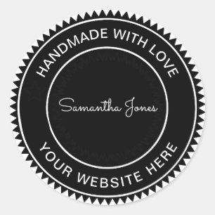 Handgemaakt met Love Craft DIY Cool Hipster Busine Ronde Sticker