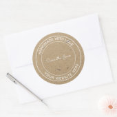 Handgemaakt met Love Craft DIY Kraft Paper Ronde Sticker (Envelop)