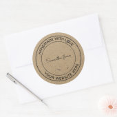 Handgemaakt met Love Craft DIY Kraft Paper Ronde Sticker (Envelop)