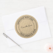 Handgemaakt met Love Craft DIY Kraft Paper Ronde Sticker (Envelop)