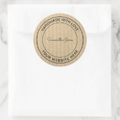 Handgemaakt met Love Craft DIY Kraft Paper Ronde Sticker (Tas)