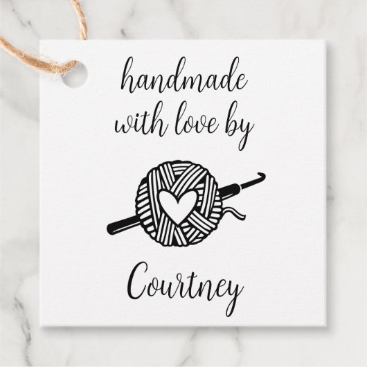 Handgemaakt met Love Crochet Bedankjes Labels (Voorkant)