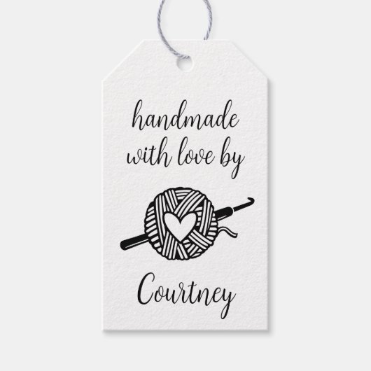 Handgemaakt met Love Crochet Cadeaulabel (Voorkant)