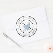 Handgemaakt met Love Crochet Hook Heart Shaped Yar Ronde Sticker (Envelop)