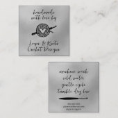 Handgemaakt met Love Crochet Square Vierkante Visitekaartje (Voorkant / Achterkant)