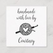 Handgemaakt met Love Crochet Vierkante Visitekaartje (Voorkant)