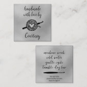 Handgemaakt met Love Crochet Vierkante Visitekaartje (Voorkant / Achterkant)