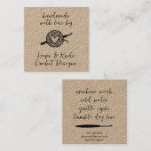 Handgemaakt met Love Crochet Vierkante Visitekaartje (Voorkant / Achterkant)