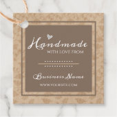 Handgemaakt met Love Custom Business Label tan (Voorkant)