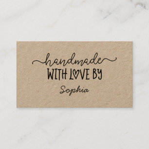 Handgemaakt met Love Custom Card voor Makers Kraft Visitekaartje