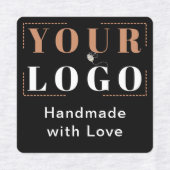 Handgemaakt met Love Custom Logo Zwart Kleding Labels (Design 2)