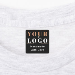 Handgemaakt met Love Custom Logo Zwart Kleding Labels