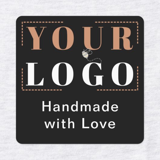 Handgemaakt met Love Custom Logo Zwart Kleding Labels (Design 1)