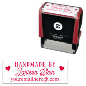 Handgemaakt met Love Custom Signature Rubber Stamp Zelfinktende Stempel (In situ)