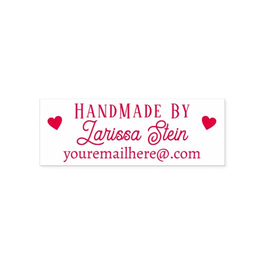 Handgemaakt met Love Custom Signature Rubber Stamp Zelfinktende Stempel (Design)