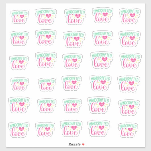 Handgemaakt met Love Custom Vinyl Stickers (Vel)