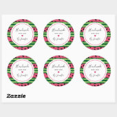 Handgemaakt met Love Cute Watermelon Pattern Ronde Sticker (Vel)