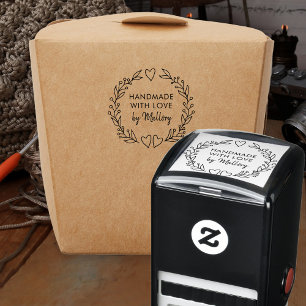 Handgemaakt met Love Doodle Botanical Wreath Zelfinktende Stempel