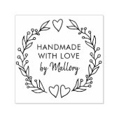 Handgemaakt met Love Doodle Botanical Wreath Zelfinktende Stempel (Design)