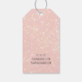 Handgemaakt met Love Doodle Heart Pink glitter Cadeaulabel (Achterkant)