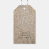 Handgemaakt met Love Doodle Rustic Burlap Cadeaulabel (Achterkant)