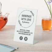 Handgemaakt met Love Doodle Wreated Craft Business Reclamebord Met Voetstuk (Insitu)