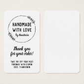 Handgemaakt met Love Doodle Wreated Dank u Visitekaartje (Voorkant /achterkant)