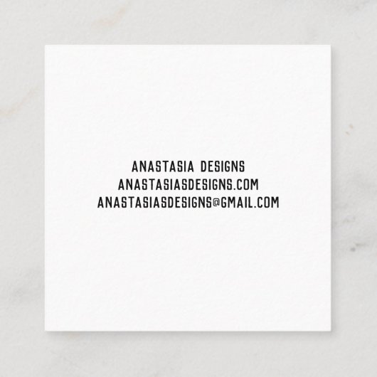 Handgemaakt met Love Doodle Wreated Personalized Vierkante Visitekaartje (Achterkant)