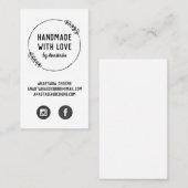 Handgemaakt met Love Doodle Wreatent Craft Visitekaartje (Voorkant / Achterkant)