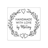Handgemaakt met Love Doodle Wreath Fine Brush Scri Rubberstempel (Afrduk)