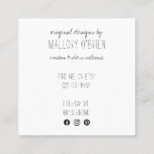 Handgemaakt met Love Doodle Wreath Vierkante Visitekaartje (Achterkant)