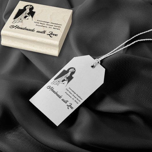 Handgemaakt met Love  Dressmaker Rubberstempel
