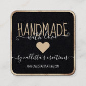 Handgemaakt met Love Etsy Home Crafter Art Fair Go Vierkante Visitekaartje (Voorkant)