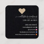 Handgemaakt met Love Etsy Home Crafter Art Fair Go Vierkante Visitekaartje (Achterkant)