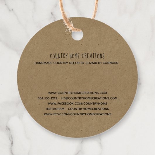 Handgemaakt met Love Etsy Home Crafter Craft Show Bedankjes Labels (Achterkant)