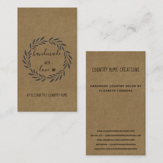 Handgemaakt met Love Etsy Home Crafter Craft Show Visitekaartje (Voorkant / Achterkant)