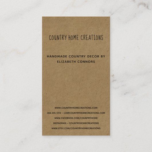 Handgemaakt met Love Etsy Home Crafter Craft Show Visitekaartje (Achterkant)