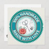 Handgemaakt met Love Flat Kaart (Voorkant / Achterkant)