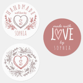 Handgemaakt met Love Florals, Heart & Monogram Set Labels
