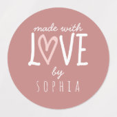 Handgemaakt met Love Florals, Heart & Monogram Set Labels (Design 2)