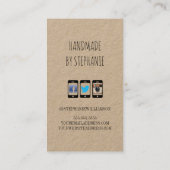 Handgemaakt met Love Gold Heart | Kraft Paper Rust Visitekaartje (Achterkant)