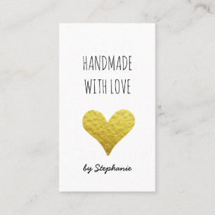 Handgemaakt met Love Gold Heart   Sociale media Visitekaartje