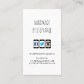 Handgemaakt met Love Gold Heart | Sociale media Visitekaartje (Achterkant)